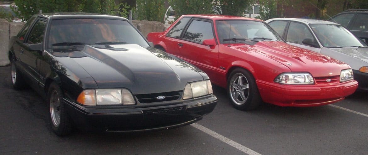 fox body black and red fox body mustang